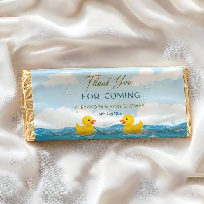 Editable Chocolate Wrapper, Rubber Duck Baby Shower Chocolate Wrapper Editable Template, Instant Access on Canva #CC3RD