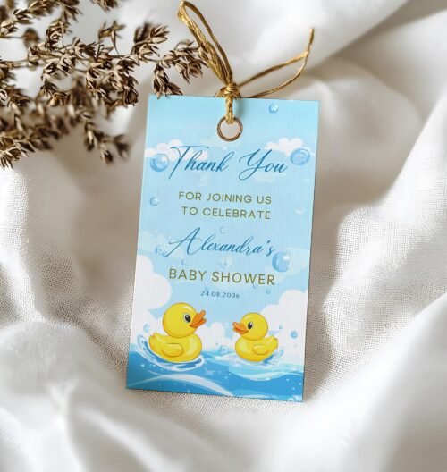 Editable Favor Tags, Rubber Duck Baby Shower Favor Tags Editable Template, Instant Access on Canva #CC3RD