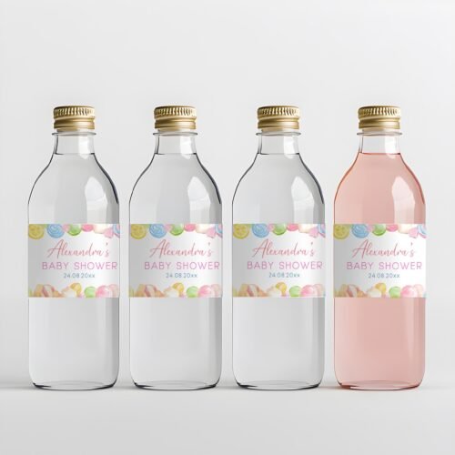 Editable Candyland Water Bottle Labels – Candyland Baby Shower Water Bottle Sticker Template, Sweet Shower decor #CC6CANDY